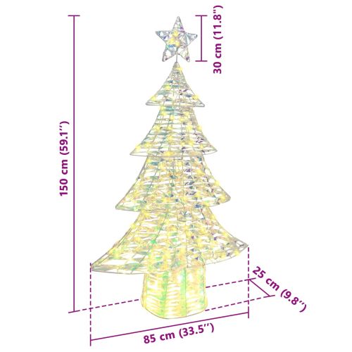 Коледно дърво с 160 LED светодиода Топло бяло 150 cm PET