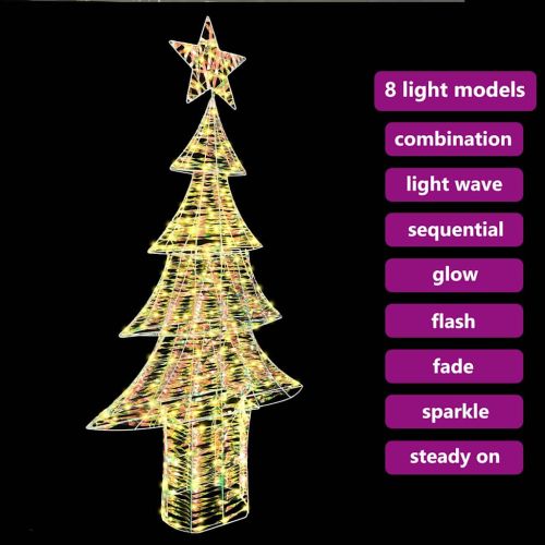Коледно дърво с 240 LED светодиода Топло бяло 181 cm PET