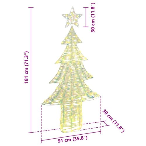 Коледно дърво с 240 LED светодиода Топло бяло 181 cm PET