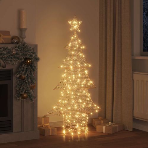 Коледно дърво с 160 LED светодиода Топло бяло 151 cm PET