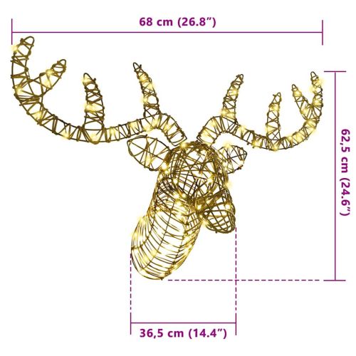 Дядо Коледа, който дърпа шейна Топло бяло 68 x 36,5 x 62,5 см