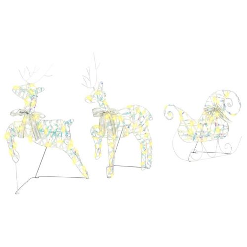 LED елени с 60 LED светодиода 3 pcs Топло бяло PET