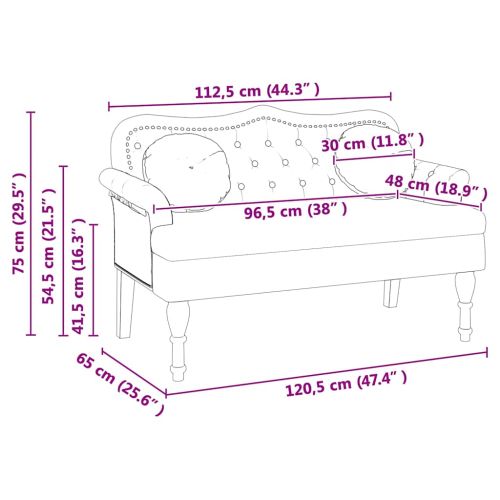 Пейка Честърфилд Крем 120.5 x 65 x 75 см Изкуствена
