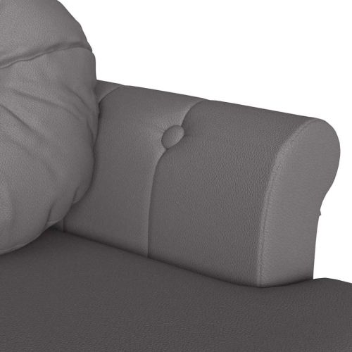 Пейка Честърфилд Сив 120.5 x 65 x 75 см Изкуствена