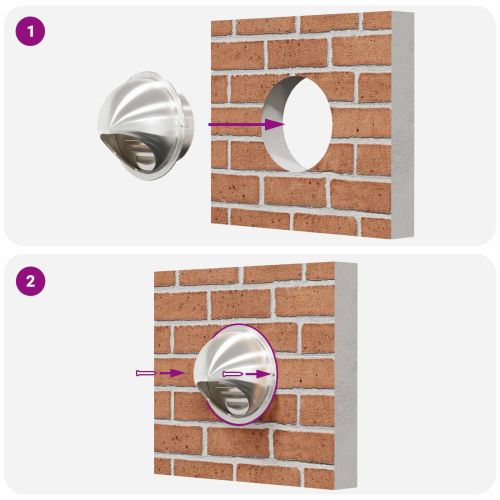 Предпазители за въздушна вентилация 2 pcs Сребрист 80 mm