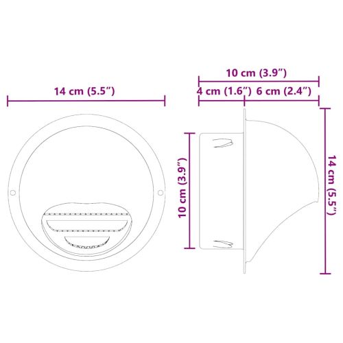 Предпазители за въздушна вентилация 2 pcs Сребрист 100 mm
