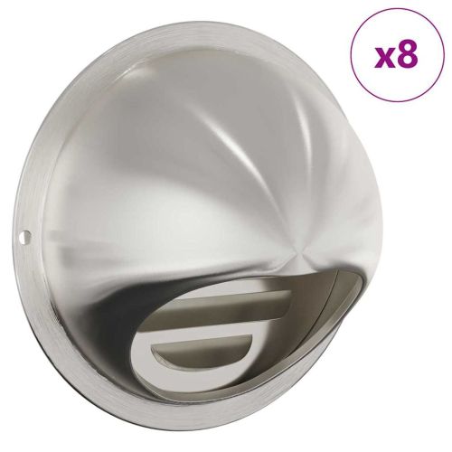 Предпазители за въздушна вентилация 8 pcs Сребрист 100 mm