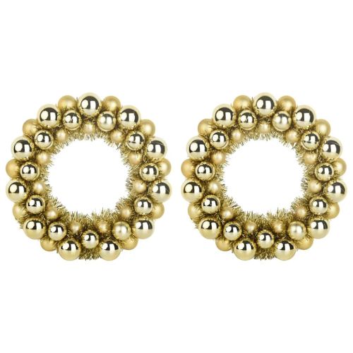 Коледни топки венци 2 pcs Златист 33 x 33 x 7 см Полистирен
