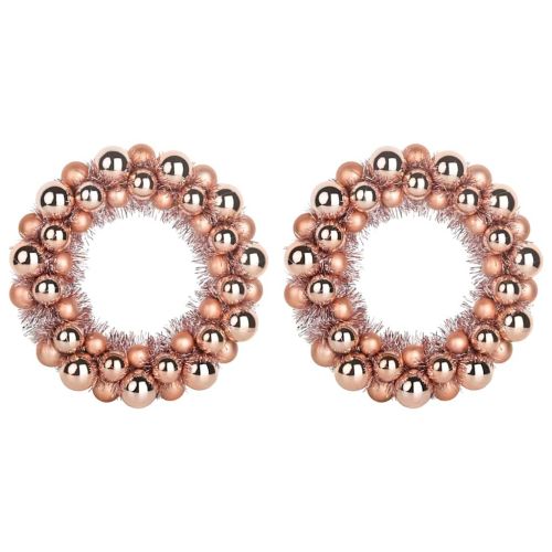 Коледни топки венци 2 pcs Розово злато 33 x 33 x 7 см