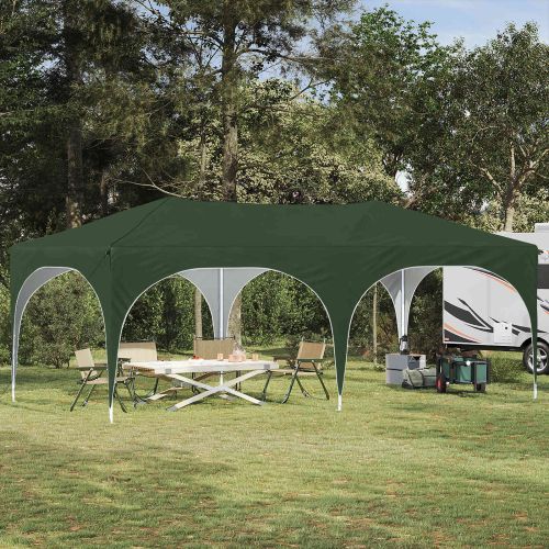 Поп-ъп парти палатка Зелен 575 x 288 x 245 см Оксфордска тъкан