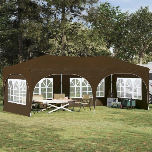 Поп-ъп парти палатка Таупе 575 x 288 x 245 см Оксфордска тъкан