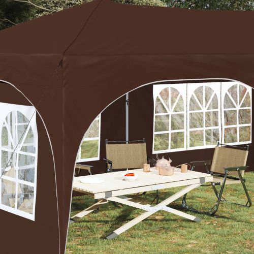 Поп-ъп парти палатка Кафяво 575 x 288 x 245 см Оксфордска тъкан