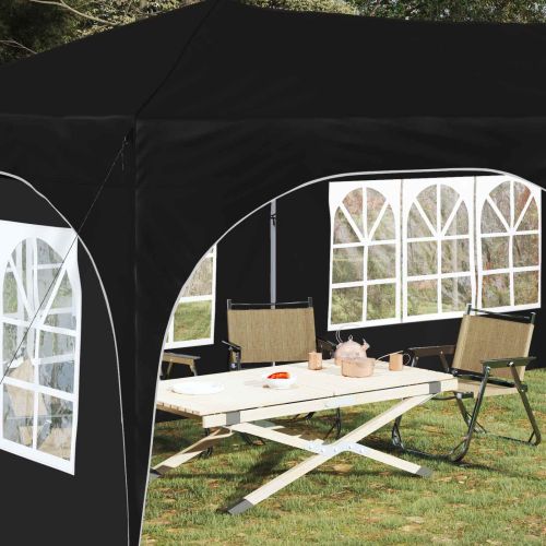 Поп-ъп парти палатка Черно 575 x 288 x 245 см Оксфордска тъкан