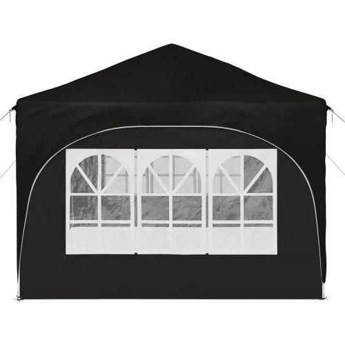 Поп-ъп парти палатка Черно 575 x 288 x 245 см Оксфордска тъкан