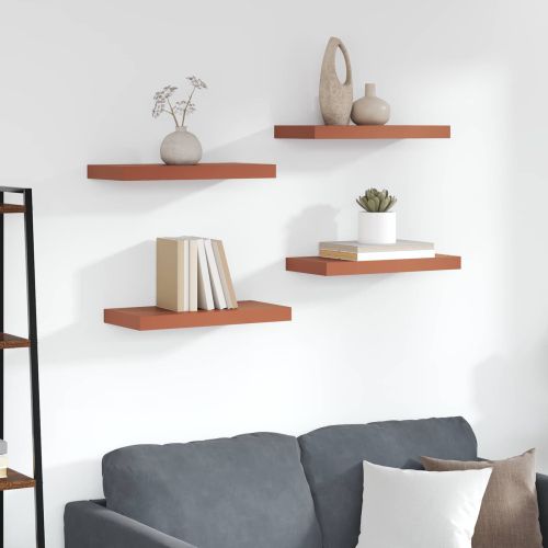 Стенен рафт 4 pcs Червено 50 x 23 x 4 см Инженерно дърво