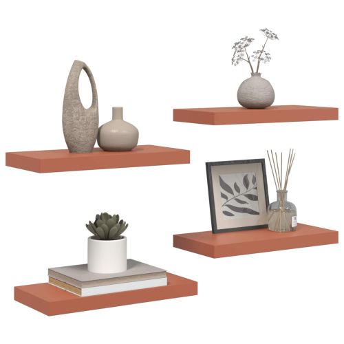 Стенен рафт 4 pcs Червено 50 x 23 x 4 см Инженерно дърво