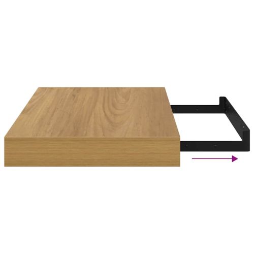 Стенен рафт Кафяво 40 x 23,5 x 4 см Инженерно дърво