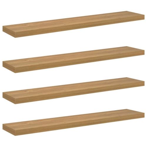 Стенен рафт 4 pcs Кафяво 120 x 23,5 x 4 см Инженерно дърво