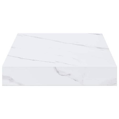 Стенен рафт 2 pcs Бял мрамор 40 x 23,5 x 4 см Инженерно дърво