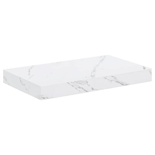 Стенен рафт 4 pcs Бял мрамор 40 x 23,5 x 4 см Инженерно дърво