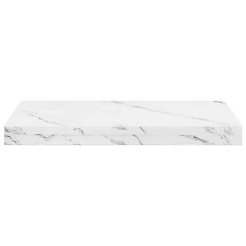Стенен рафт 4 pcs Бял мрамор 50 x 23,5 x 4 см Инженерно дърво