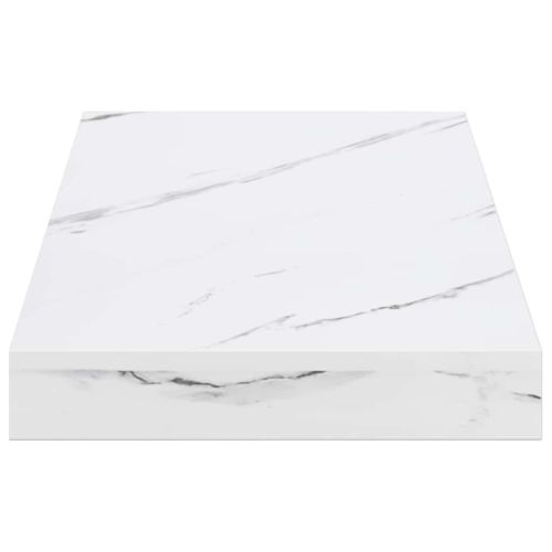 Стенен рафт 4 pcs Бял мрамор 50 x 23,5 x 4 см Инженерно дърво