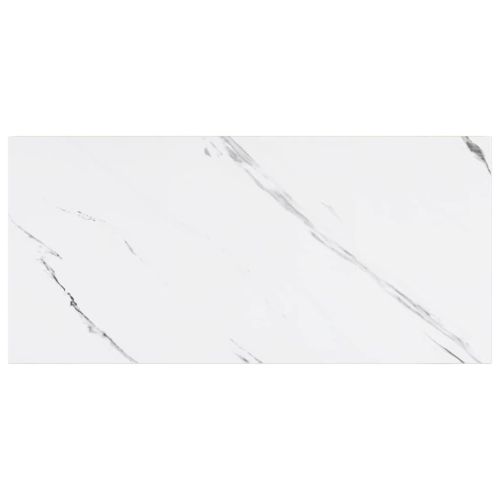 Стенен рафт 4 pcs Бял мрамор 50 x 23,5 x 4 см Инженерно дърво