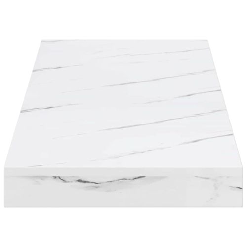 Стенен рафт 2 pcs Бял мрамор 60 x 23,5 x 4 см Инженерно дърво