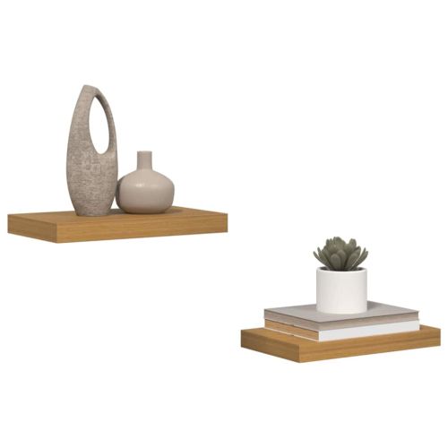 Стенен рафт 2 pcs Бежово 40 x 23,5 x 4 см Инженерно дърво