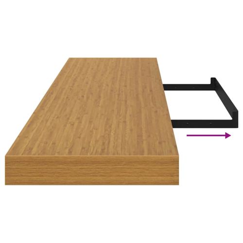 Стенен рафт Бежово 120 x 23,5 x 4 см Инженерно дърво