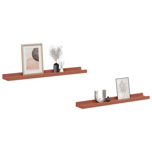 Стенен рафт с рафт 2 pcs Червено 60 x 9 x 3 cm Инженерно дърво