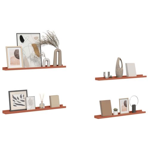 Стенен рафт с рафт 4 pcs Червено 80 x 9 x 3 cm Инженерно дърво
