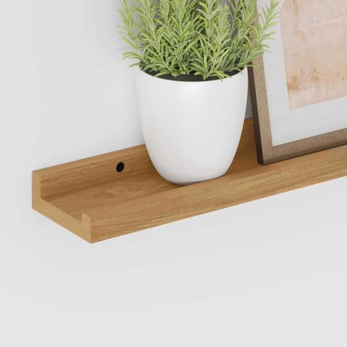 Стенен рафт с рафт 2 pcs Кафяво 40 x 9 x 3 cm Инженерно дърво