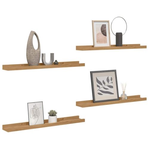 Стенен рафт с рафт 4 pcs Кафяво 40 x 9 x 3 cm Инженерно дърво