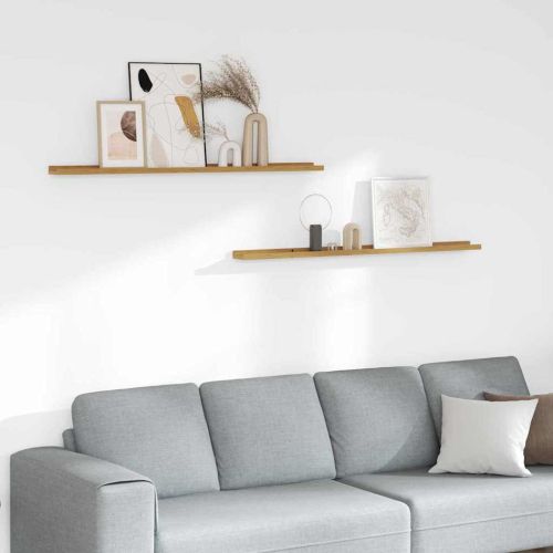 Стенен рафт с рафт 2 pcs Бежово 115 x 9 x 3 cm Инженерно дърво