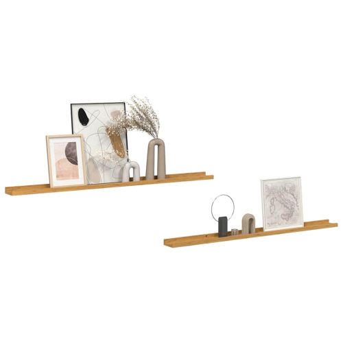 Стенен рафт с рафт 2 pcs Бежово 115 x 9 x 3 cm Инженерно дърво
