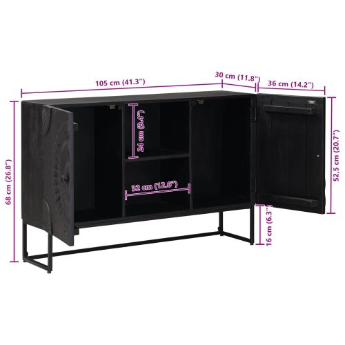 Служебен шкаф Черен 105 x 30 x 68 см
