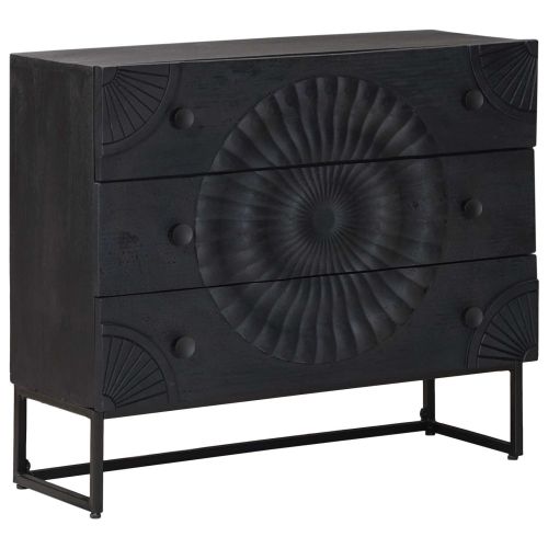 Чекмеджетен шкаф с чекмедже Черен 75 x 30 x 65 см