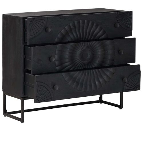 Чекмеджетен шкаф с чекмедже Черен 75 x 30 x 65 см