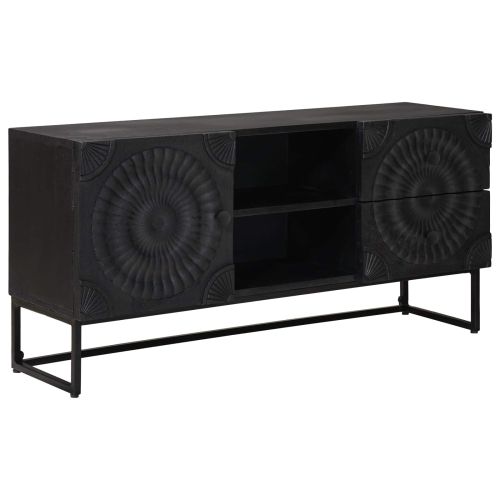 ТВ шкаф с чекмедже с рафт със съхранение Черен 105 x 30 x 54 см