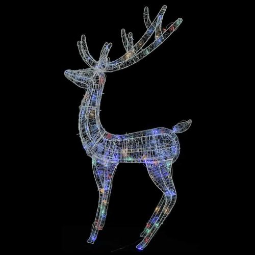 XXL Акрилни коледни елени, 250 LED, 3 бр, 180 см, многоцветни