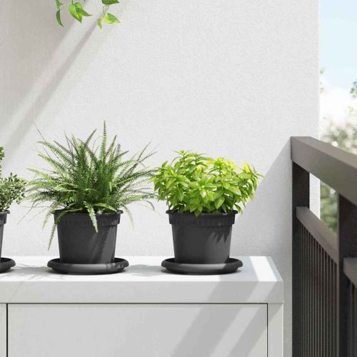 Саксии за растения 6 pcs Черно Ø 12,5 x 10 см Пластмаса