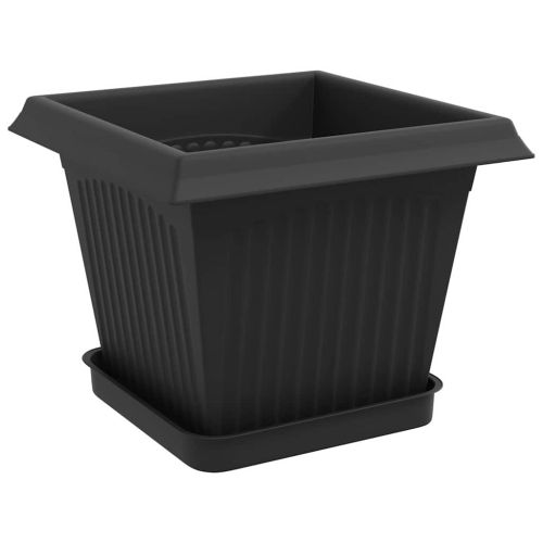 Саксии за растения 24 pcs Черно 20 x 20 x 16 см Пластмаса