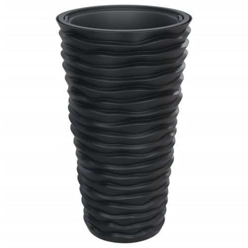 Саксия с подвижна вложка антрацит 8/22 л PP релефна визия