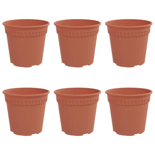 Кръгла саксия за цветя 6 pcs Червено тухла Ø 19 x 16 см