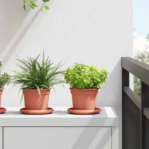 Кръгла саксия за цветя 24 pcs Червено тухла Ø 12,5 x 10 см