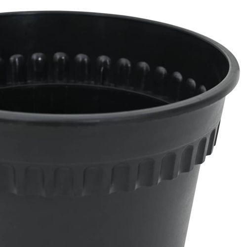 Кръгла саксия за цветя 24 pcs Черно Ø 12,5 x 10 см Пластмаса