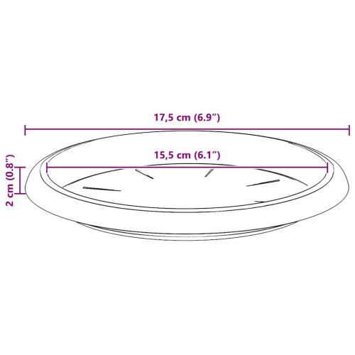 Кръгъл поднос за цветя 6 pcs Червено тухла Ø 17,5 x 2 см
