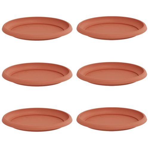 Кръгъл поднос за цветя 6 pcs Червено тухла Ø 23,5 x 2,5 см