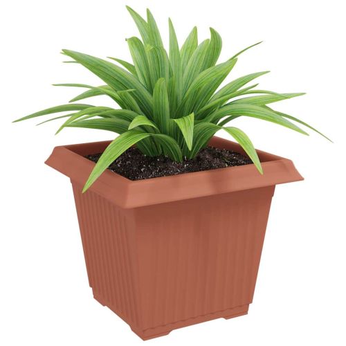 Квадратна цветна саксия 6 pcs Червено тухла 33 x 33 x 26 см